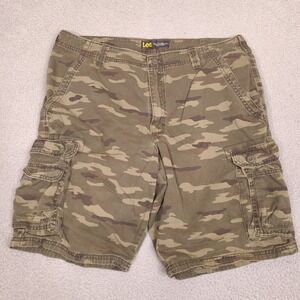 Lee Cargo Shorts Men's 38 Green Camo Causal Grunge Military Cotton‎